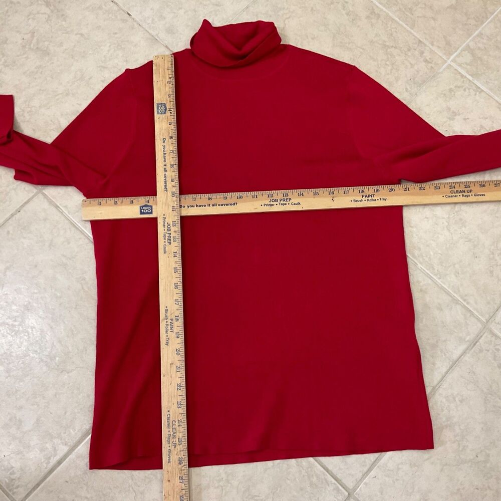 Chico's Long Sleeve Turtle Neck Sweater women’s 3 /US XL Red w button detail - Picture 6 of 10